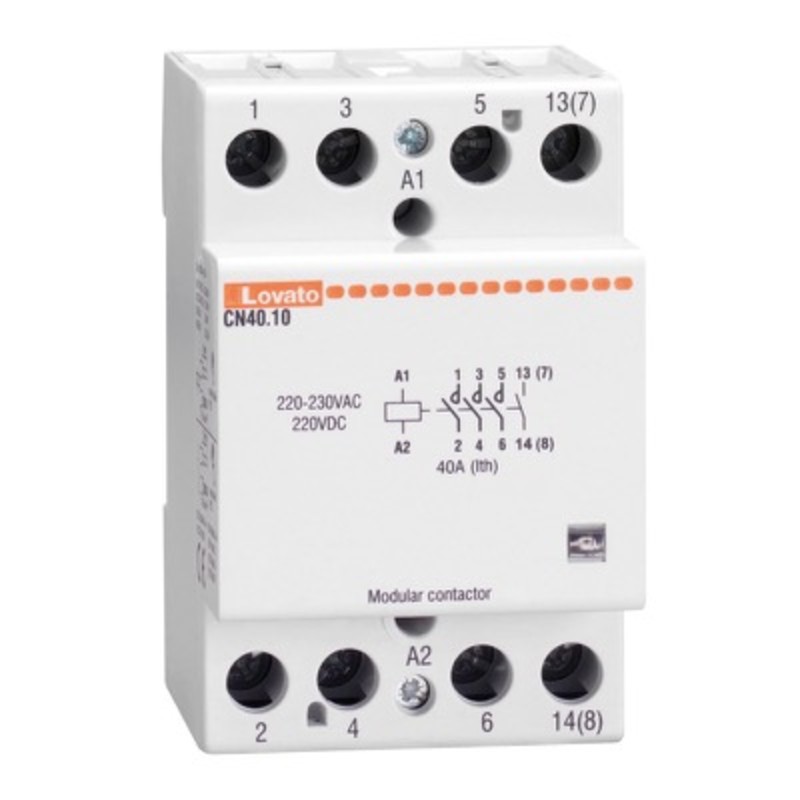 CN4001024 Lovato Electric CN Triple Module 4 Pole Modular Contactor 3 x N/O 1 x N/C 24VAC/DC Coil 40A AC1 