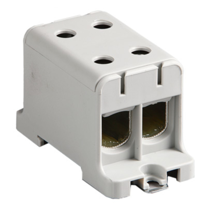 KE67 Ensto Clampo Pro 95mm Grey DIN Rail Terminal for TS35 Rail or Base Mounting Four linked Connections