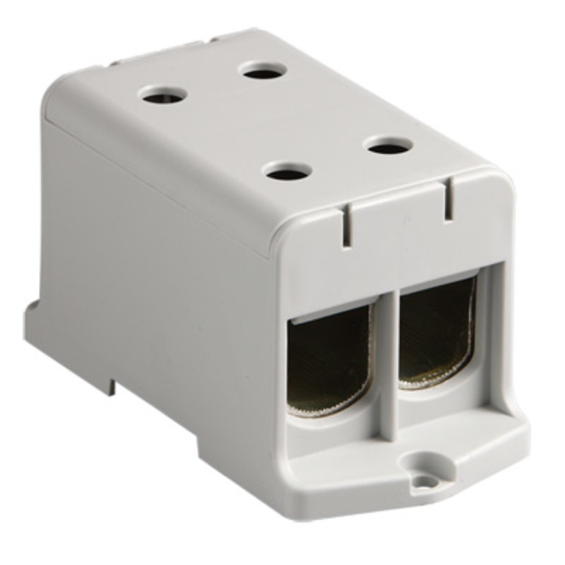 KE69 Ensto Clampo Pro 240mm Grey DIN Rail Terminal for TS35 Rail or Base Mounting Four linked Connections