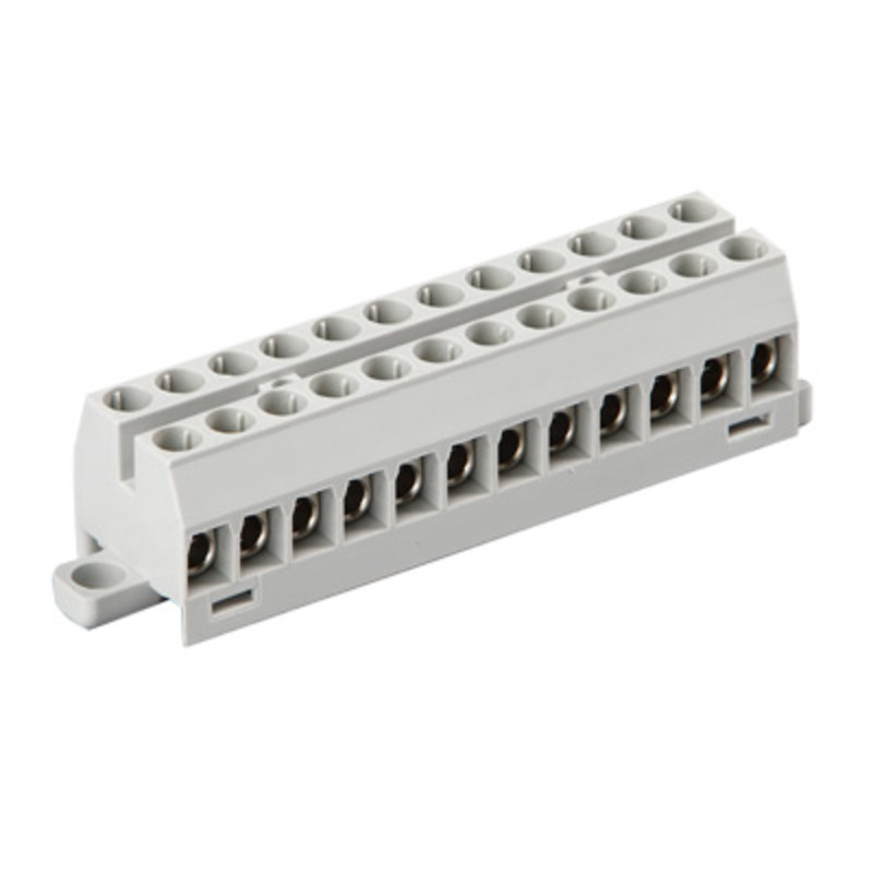 KR8121 Ensto Clampo Compact 12 Pole Terminal Block 6mm 750V Fits onto TS15 DIN Rail