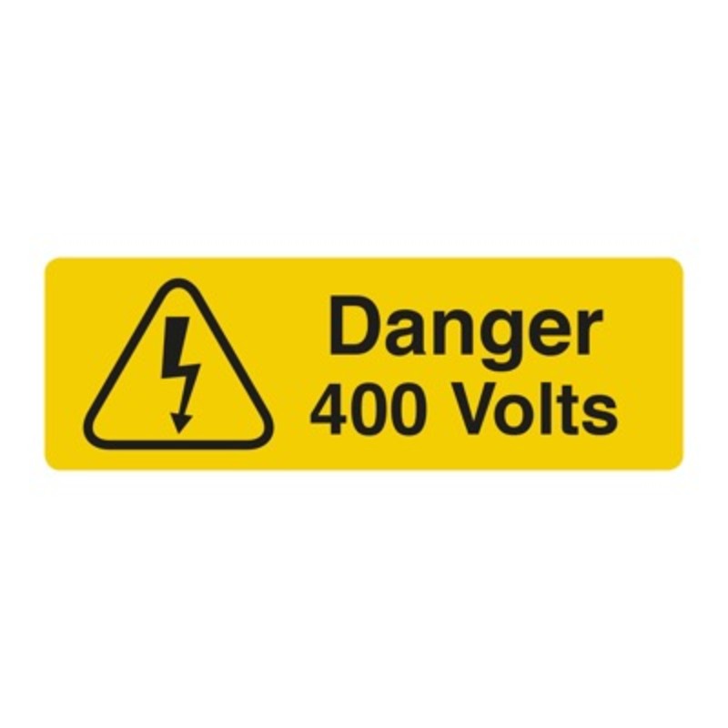 KWSD400V75250 25 x 75mm Label &#039;Danger 400V&#039; Roll 250 Labels