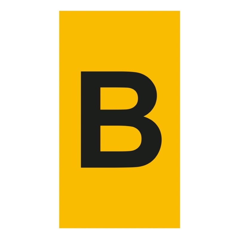 038331 Legrand CAB3 Marker 1.5-2.5mm Letter &#039;B&#039; Black on Yellow Pack of 300