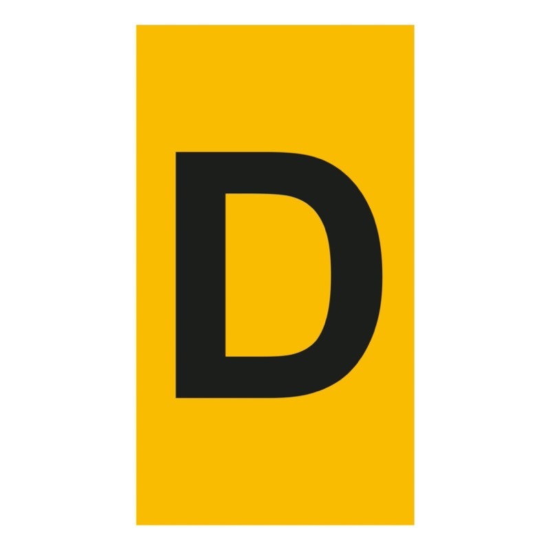038363 Legrand CAB3 Marker 4-6mm Letter &#039;D&#039; Black on Yellow Pack of 300