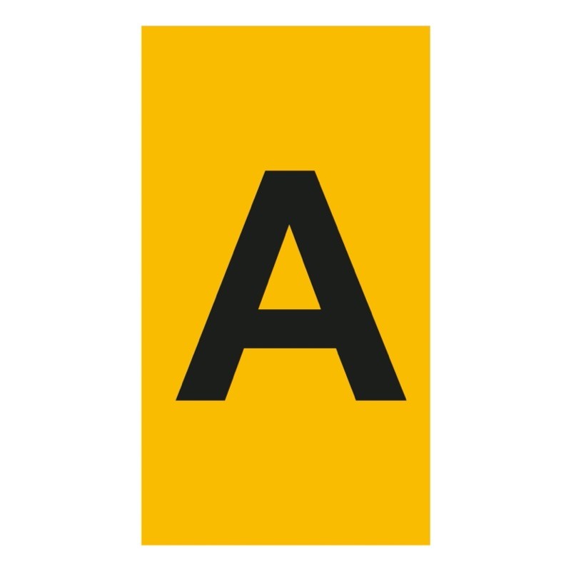 &#039;038110 Legrand CAB 3 Marker 0.15-0.5mm Letter &#039;A&#039; Black On Yellow Pack of 300