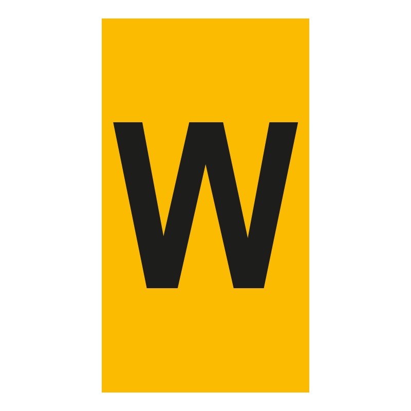 038322 Legrand CAB3 Marker 0.5-1.5mm Letter &#039;W&#039; Black on Yellow Pack of 300