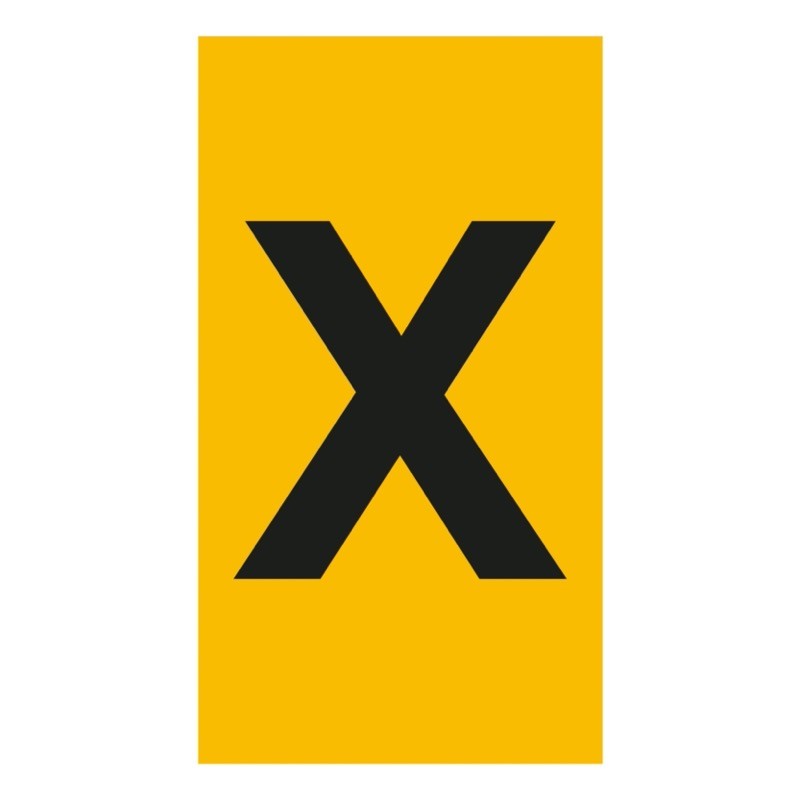 038323 Legrand CAB3 Marker 0.5-1.5mm Letter &#039;X&#039; Black on Yellow Pack of 300
