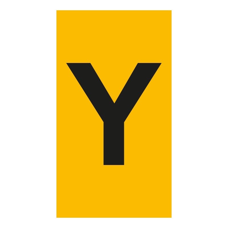 038384 Legrand CAB3 Marker 4-6mm Letter &#039;Y&#039; Black on Yellow Pack of 300