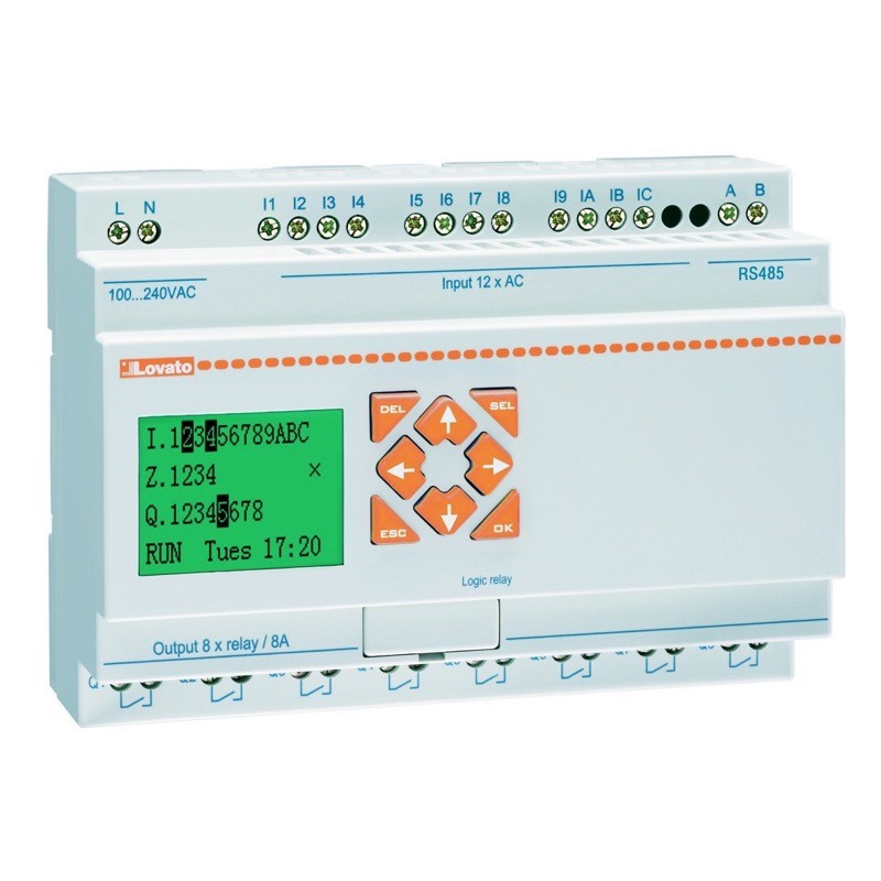 LRD20RD024 Lovato Electric LRD Programmable Relay 8 x Digital Inputs + 4 x Digital/Analogue Inputs 8 x Relay Outputs 24V DC