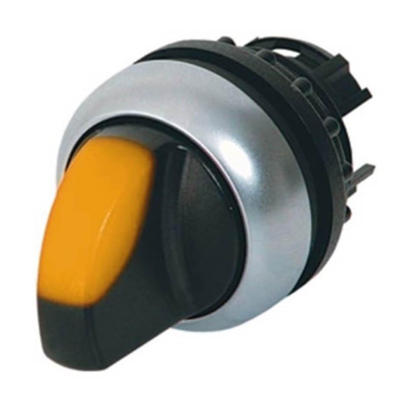 M22-WRLK-Y Eaton RMQ-Titan 2 Position Yellow Illuminated Selector Switch Actuator O-I Stay Put