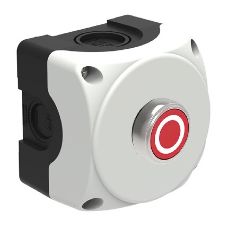 S1P01 Lovato Electric S1P Platinum Enclosure with Red Pushbutton &#039;O&#039; 1 x N/C 