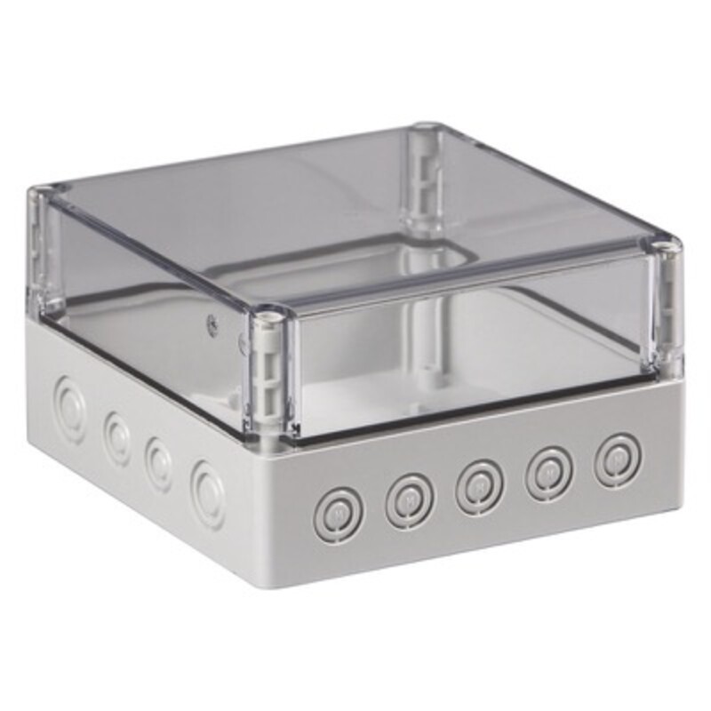 SPCM181810T Ensto Cubo S Polycarbonate 175 x 175 x 100mmD Enclosure IP66/67 Metric Knock-outs