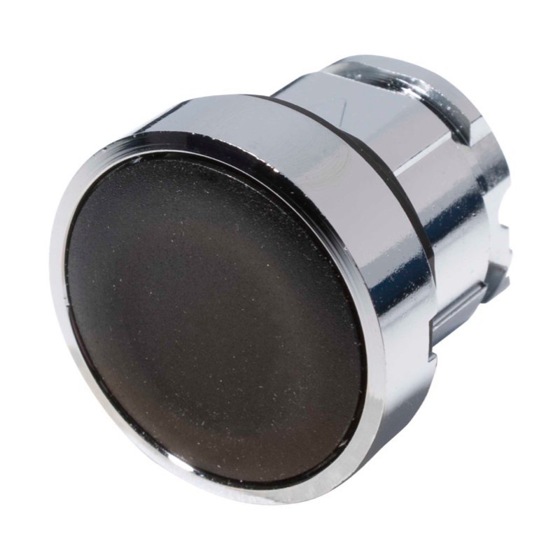 ZB4BA2 Schneider Harmony XB4 Black Flush Pushbutton Actuator 22.5mm Spring Return Chrome Bezel