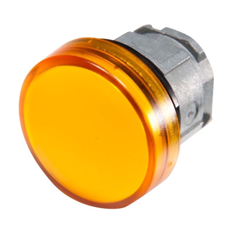 ZB4BV053 Schneider Electric Harmony XB4 Yellow Pilot Lamp Head for use with Integral LED 22.5mm Chrome Bezel
