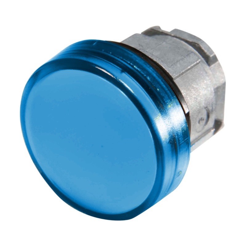 ZB4BV063 Schneider Electric Harmony XB4 Blue Pilot Lamp Head for use with Integral LED 22.5mm Chrome Bezel