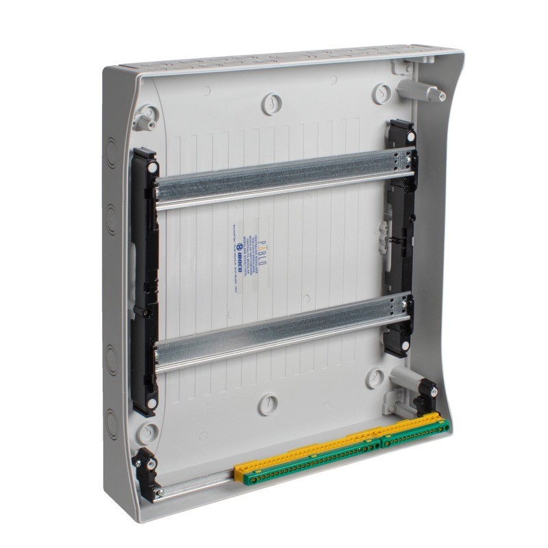 B06543 IBOCO Pablo 36 Module Distribution Enclosure 470H x 426W x 148mmD with Earth Block &amp; Knock-outs