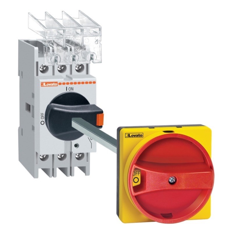 Lovato GA 3 Pole 63A Isolator Kit Supplied with Padlockable Handle