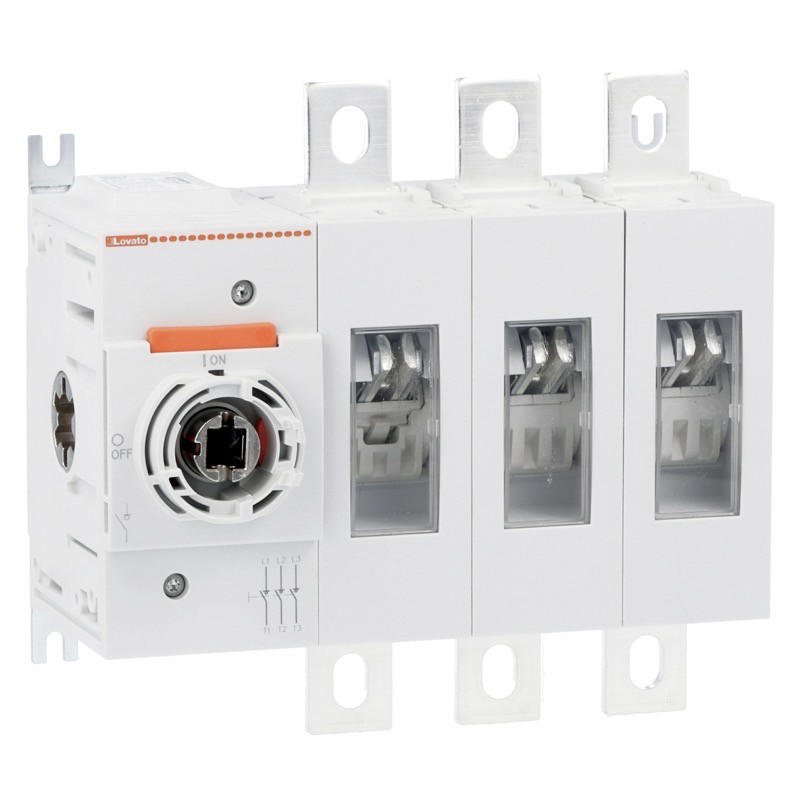 GL0500C1 Lovato Electric GL 500A 3 Pole Switch Disconnector for Base Mounting Handle on Left Hand Side