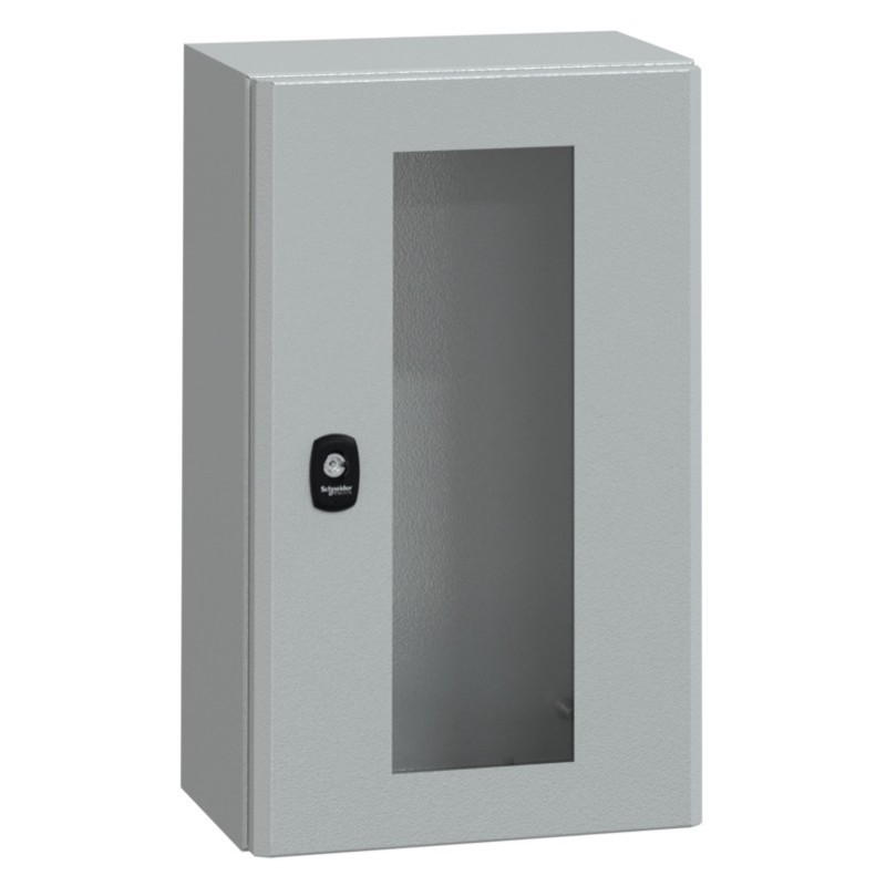 NSYS3D5320T Schneider PanelSeT S3D Mild Steel 500H x 300W x 200mmD Wall Mounting Enclosure IP66 Glazed Door