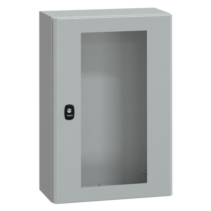 NSYS3D6425T Schneider Electric PanelSeT S3D Mild Steel 600H x 400W x 250mmD Wall Mounting Enclosure IP66 Glazed Door