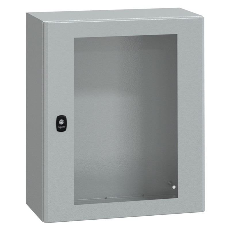 NSYS3D6525T Schneider Electric PanelSeT S3D Mild Steel 600H x 500W x 250mmD Wall Mounting Enclosure IP66 Glazed Door