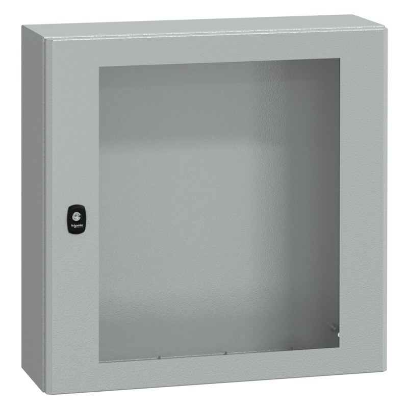 NSYS3D6620T Schneider Electric PanelSeT S3D Mild Steel 600H x 600W x 200mmD Wall Mounting Enclosure IP66 Glazed Door