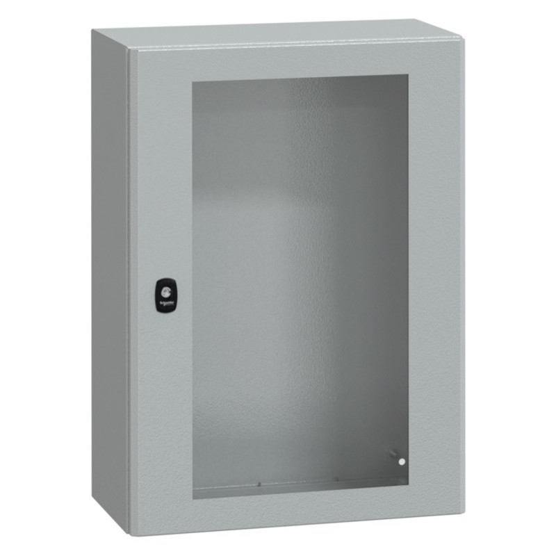NSYS3D7525T Schneider Electric PanelSeT S3D Mild Steel 700H x 500W x 250mmD Wall Mounting Enclosure IP66 Glazed Door
