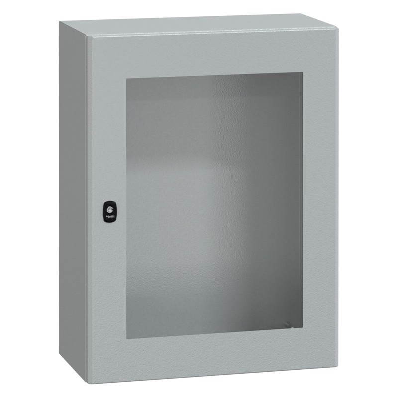NSYS3D8630T Schneider Electric PanelSeT S3D Mild Steel 800H x 600W x 300mmD Wall Mounting Enclosure IP66 Glazed Door