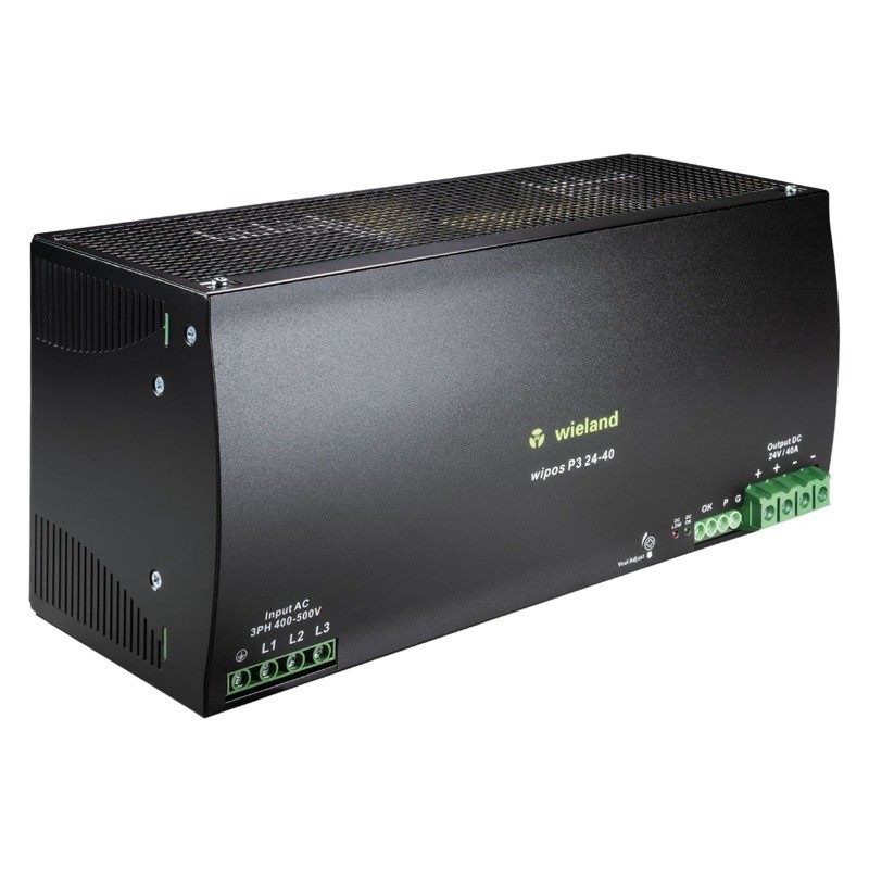 81.000.6190.0 Wieland wipos P3 Power Supply 40A 960W 340-575V AC 3 Phase Input Voltage 22.5-28.5V DC Output Voltage
