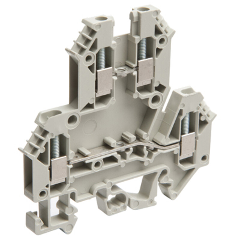 57.403.7055.0 Wieland selos WK 2.5mm Grey Double DIN Rail Terminal for TS35 &amp; TS32 Rail Double Feed Through WKN2,5E/U/V0