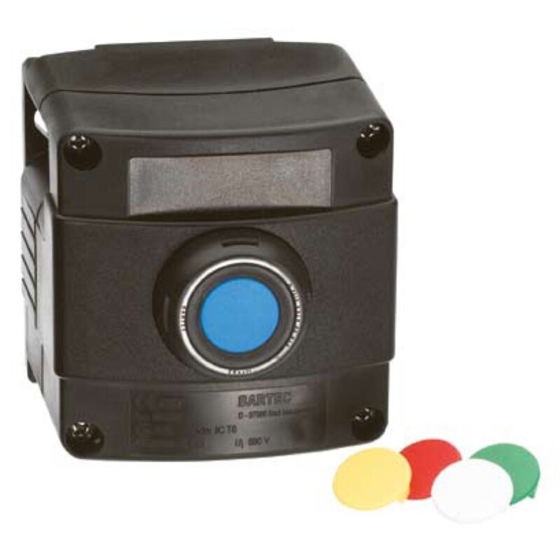 07-3511-10P74 Bartec ComEx Single Gang Control Station 1 Pushbutton 1 NO + 1 NC with Labels Red, Green, Yellow &amp; White