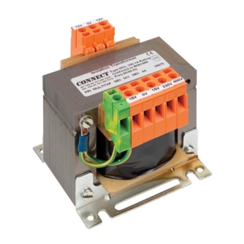 CONNECT50-24CT Connect SCL Class 1 Isolation Transformer 50VA 15-0-15-230-400VAC Input 24VAC (12-0-12V) Output with Earth Screen