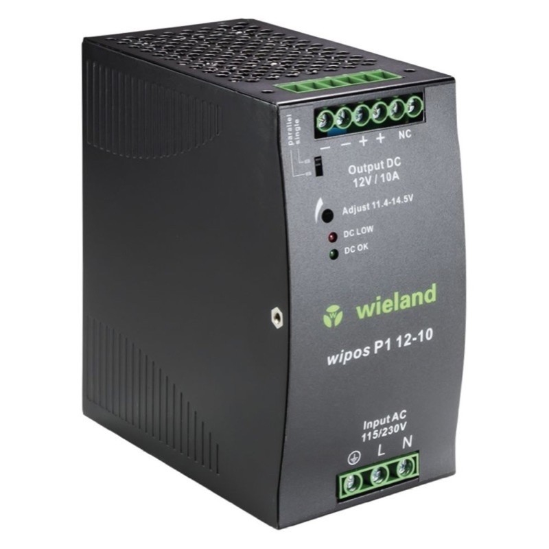 81.000.6142.0 Wieland wipos P1 Power Supply 10A 120W 115-230V AC Input Voltage 11.4-14.5V DC Output Voltage