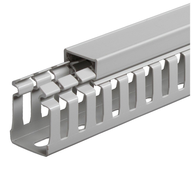 T1-ZH-25X25G IBOCO T1-ZH Zero Halogen Open Slot Panel Trunking 25W x 25H Grey RAL7035 Box of 24 Metres (12 Lengths)
