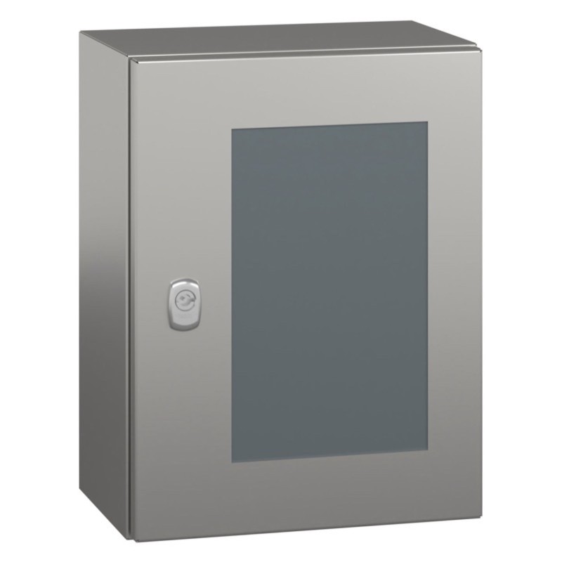 NSYS3X4320T Schneider Electric PanelSeT S3X Stainless Steel 304L 400H x 300W x 200mmD Wall Mounting Enclosure IP66 Glazed Door