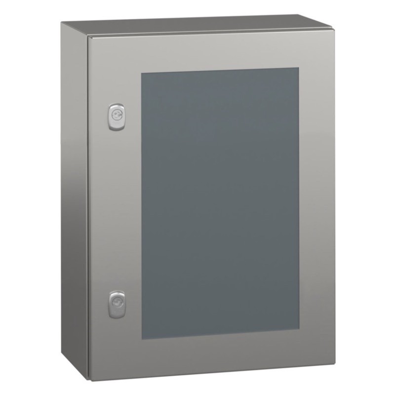 NSYS3X5420T Schneider Electric PanelSeT S3X Stainless Steel 304L 500H x 400W x 200mmD Wall Mounting Enclosure IP66 Glazed Door