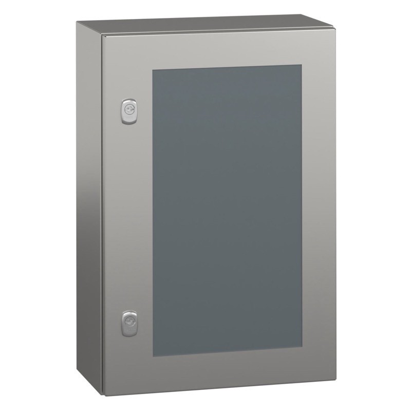 NSYS3X6420T Schneider Electric PanelSeT S3X Stainless Steel 304L 600H x 400W x 200mmD Wall Mounting Enclosure IP66 Glazed Door