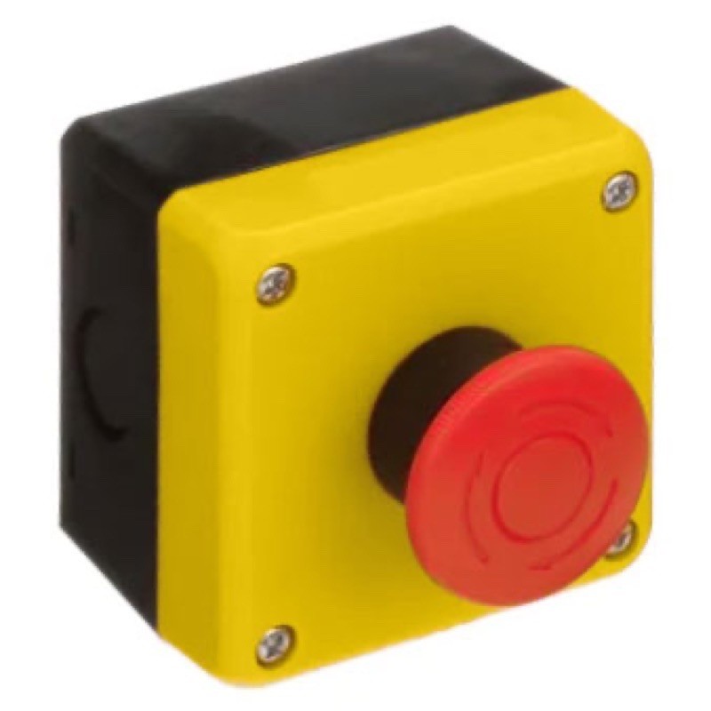 HW1X-BV411ER IDEC HW Enclosed 40mm Red Emergency Stop Pushbutton with 1 x N/C &amp; 1 x N/O Contacts Twist to Release