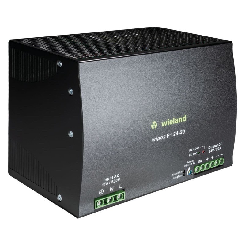 81.000.6150.0 Wieland wipos P1 Power Supply 20A 480W 115-230V AC Input Voltage 22.5-24.5V DC Output Voltage