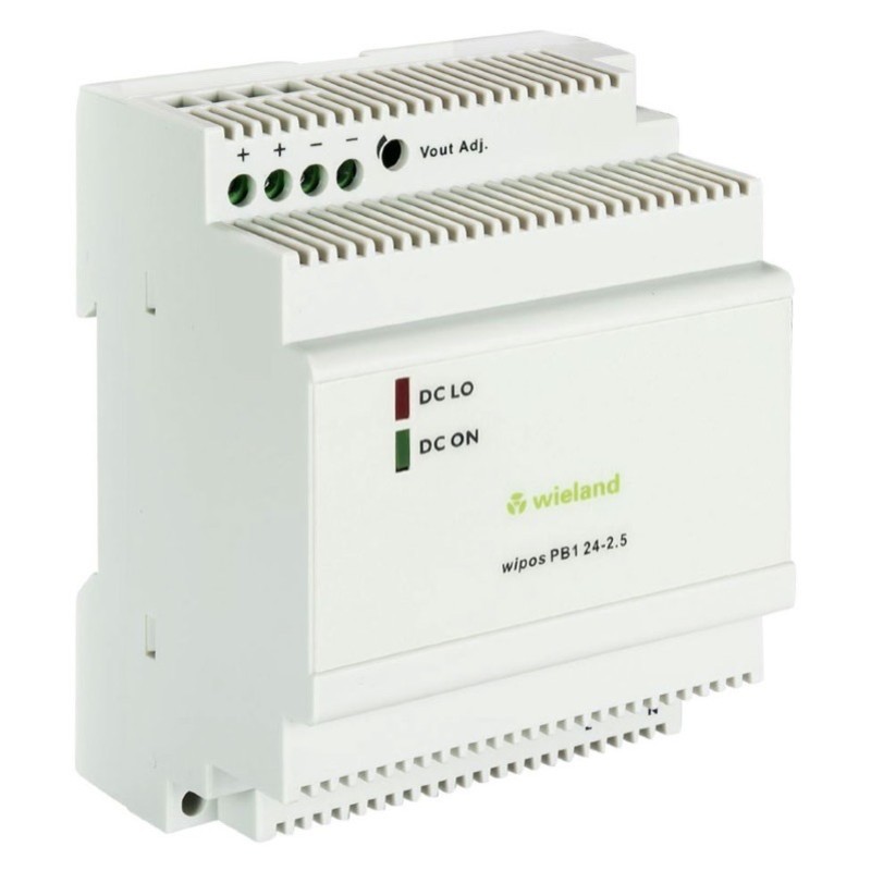 81.000.6330.0 Wieland wipos PB1 Power Supply 2.5A 60W 90-264V AC Input Voltage 24V DC Output Voltage