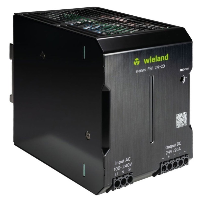 81.000.6550.0Wieland wipos PS1 Power Supply 20A 480W 85-264V AC Input Voltage 21.6-27.6V DC Output Voltage