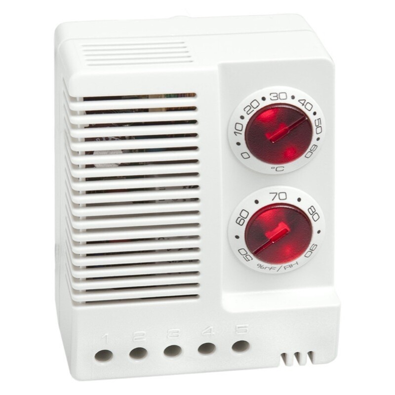 01230.0-00 STEGO ETF 012 Electronic Hygrotherm 0-60 DegC 50 to 90% RH 100-240V AC DIN Rail Fixing C/O Contact