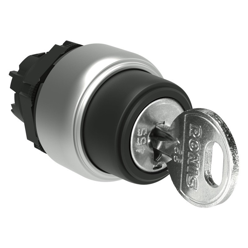 LPCS331 Lovato Electric Platinum 3 Position Key Switch Actuator I-O-II Stay Put Key Removable in all Positions