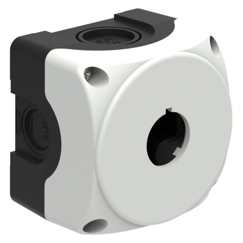 LPZP1A8 Lovato Electric Platinum 1 Hole Empty Plastic Enclosure for 22.5mm Control Actuators IP65 Grey Lid