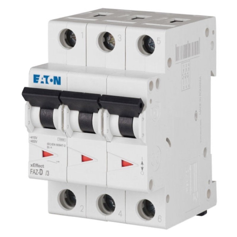 FAZ6-D32/3 Eaton FAZ6 Three Pole MCB D Curve 32A 
