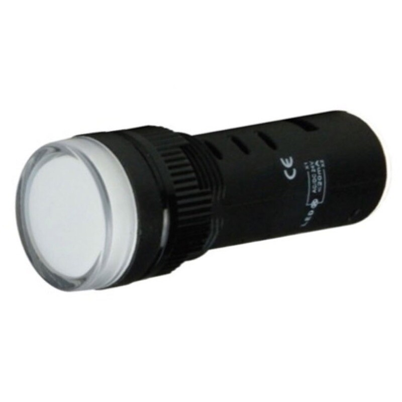 AD22-16B-W-110 110VAC White LED Monoblock Pilot Lamp 16mm