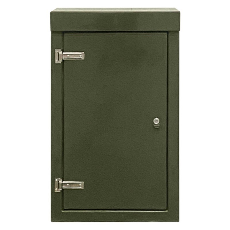 RSC1063GN-SS GRP 1000H x 600W x 350mmD Roadside Cabinet Green IP55 with Open Bottom Stainless Steel Hinges