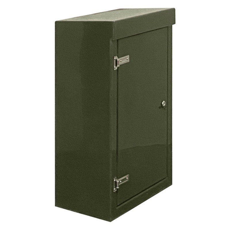 RSC1063GN-SS GRP 1000H x 600W x 350mmD Roadside Cabinet Green IP55 with Open Bottom Stainless Steel Hinges