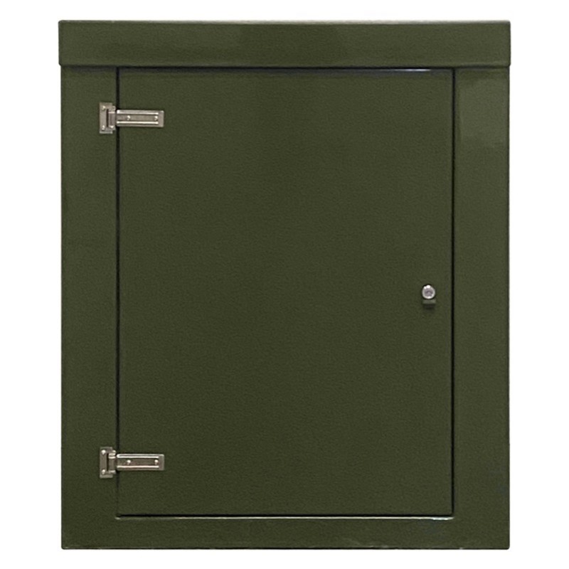 RSC1194GN-SS GRP 1150H x 945W x 470mmD Roadside Cabinet Green IP55 with Open Bottom Stainless Steel Hinges