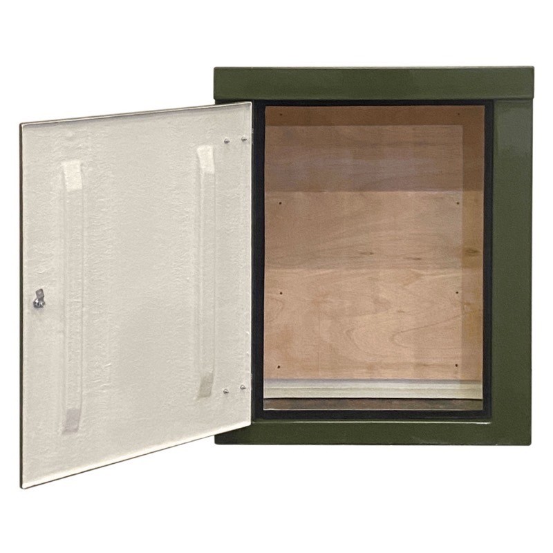 RSC1194GN-SS GRP 1150H x 945W x 470mmD Roadside Cabinet Green IP55 with Open Bottom Stainless Steel Hinges