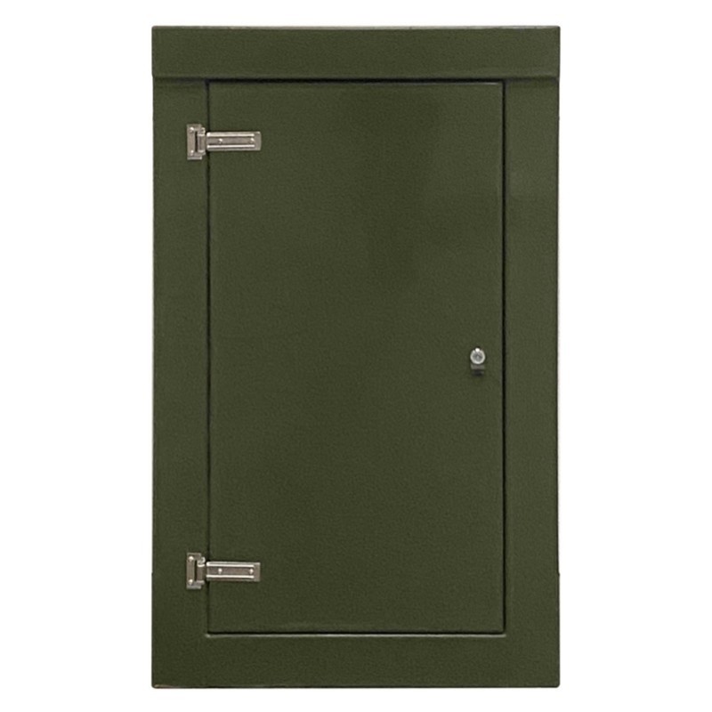 RSC1275GN-SS GRP 1250H x 745W x 500mmD Roadside Cabinet Green IP55 with Open Bottom Stainless Steel Hinges